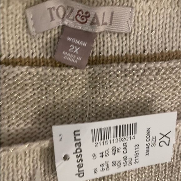 Roz & Ali 2x cream sweater with gold threads - Picture 5 of 7